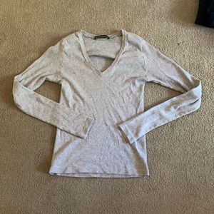 brandy gray long sleeve v neck